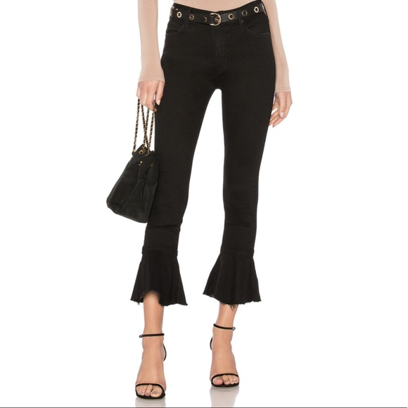 MOTHER Denim - Mother Cha Cha High Waist Fray Ruffle Crop Jean 30